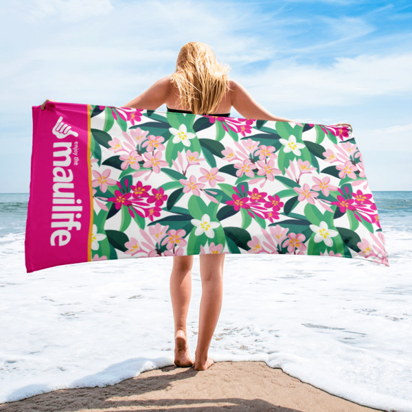 mauilife™ Plumeria print beach towel | Enjoy the MauiLife