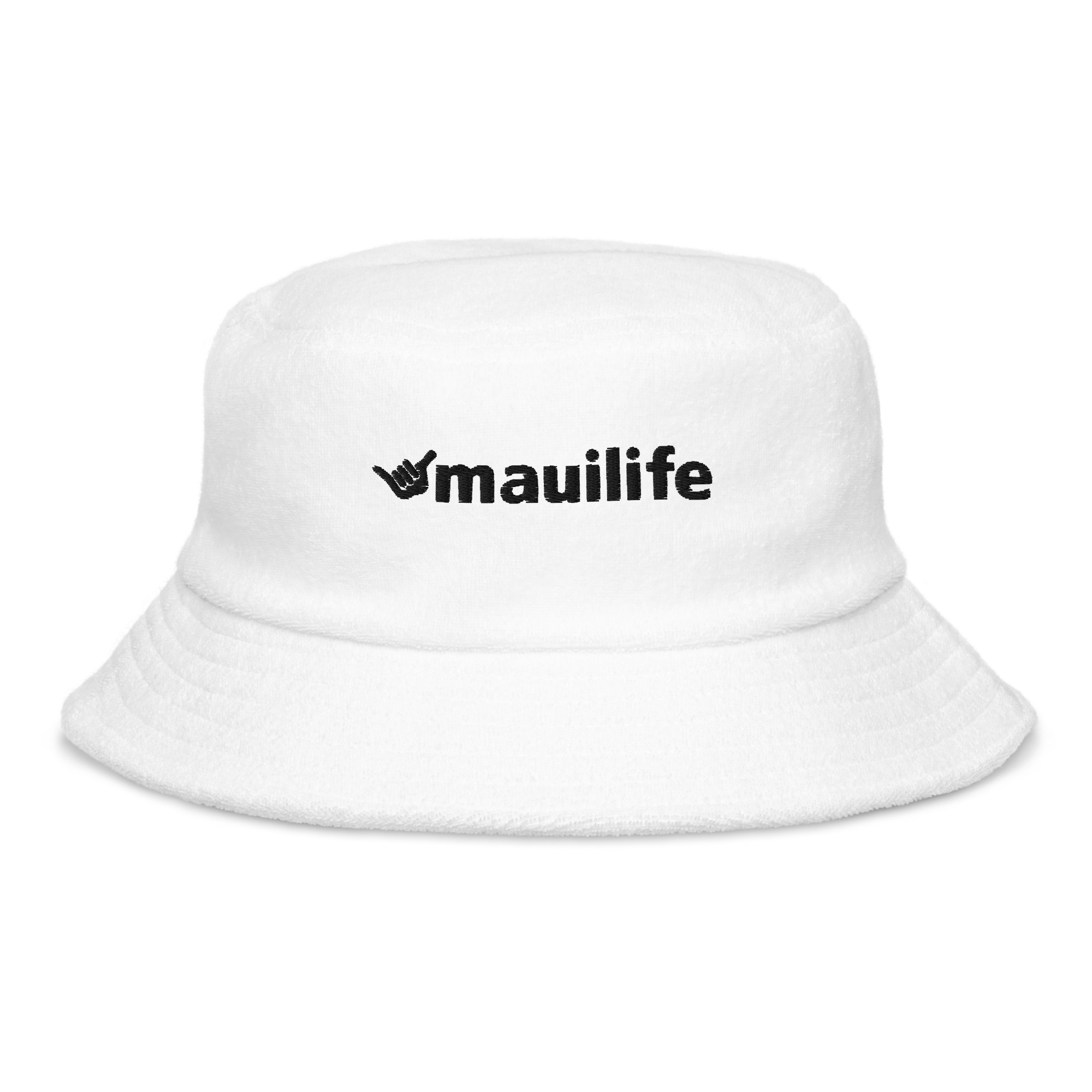 Maui Life White Terry cloth bucket hat