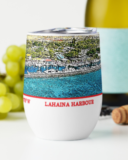 12 oz Maui Life Lahaina Harbour Wine tumbler